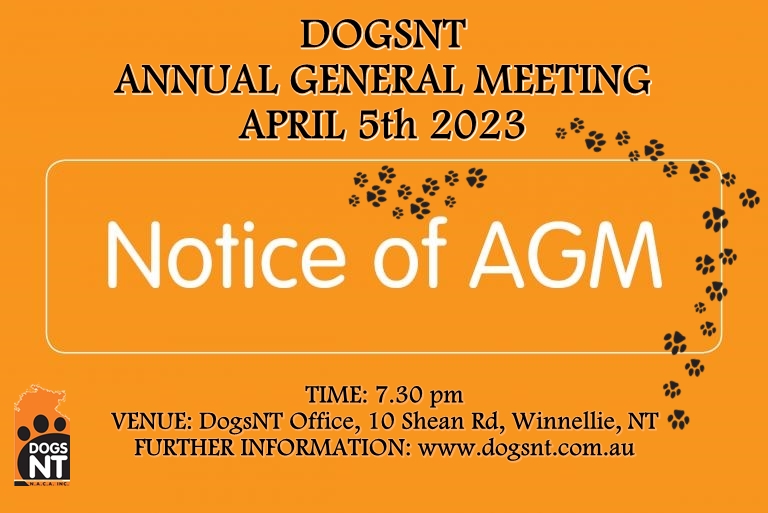 DOGSNT AGM 2023 AGENDA AND REPORTS Dogs NT
